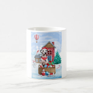 Mug Chien dalmate dans la neige Maison de chien de Noë