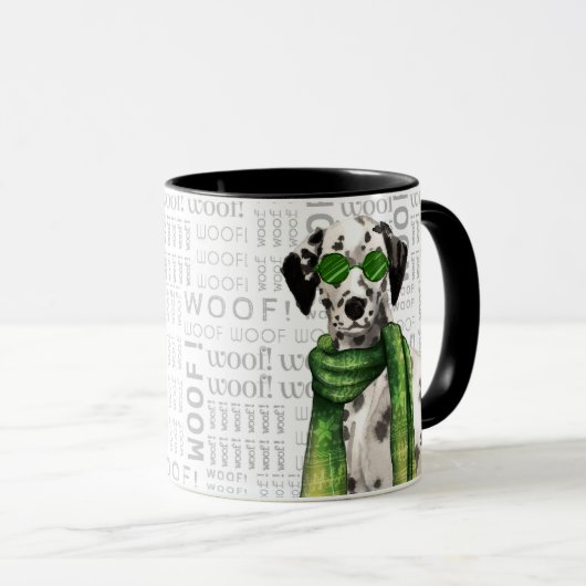 Mug Chien dalmate de Noël élégant (Devant droit)