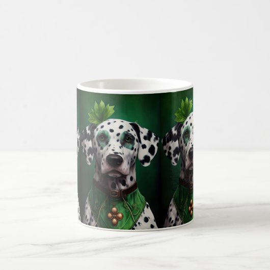 Mug Chien dalmate en tenue de la Saint Patrick (Centre)