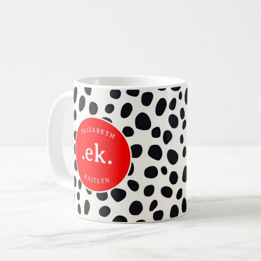 Mug Chien dalmate Motif Abstrait RedMonogram (Devant gauche)