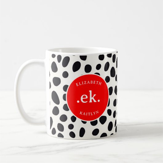 Mug Chien dalmate Motif Abstrait RedMonogram (Gauche)