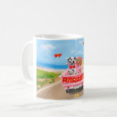 Mug Chien dalmate Saint Valentin Coeurs de Camion (Devant gauche)