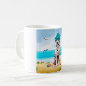 Mug Chien dalmate sur la plage (Devant gauche)