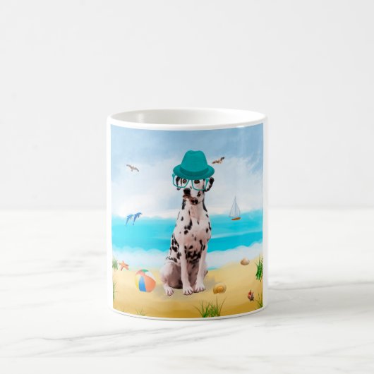 Mug Chien dalmate sur la plage (Centre)