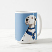 Mug Chien Dalmatien Avec Collier Bleu (Devant droit)