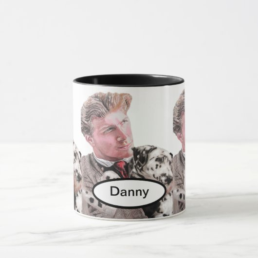 Mug Chien Dalmatien Chien mignon Poignée Noir Blanc Mu (Centre)