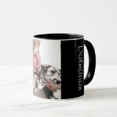 Mug Chien Dalmatien Chien mignon Pot Noir Blanc Nom (Devant droit)