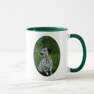 Mug Chien dans un jardin Peinture Dalmatienne