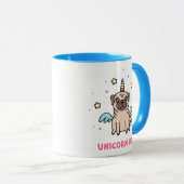 Mug Chien d'arc-en-ciel de licorne (Devant droit)
