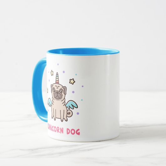 Mug Chien d'arc-en-ciel de licorne (Devant gauche)
