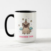 Mug Chien d'arc-en-ciel de licorne (Gauche)