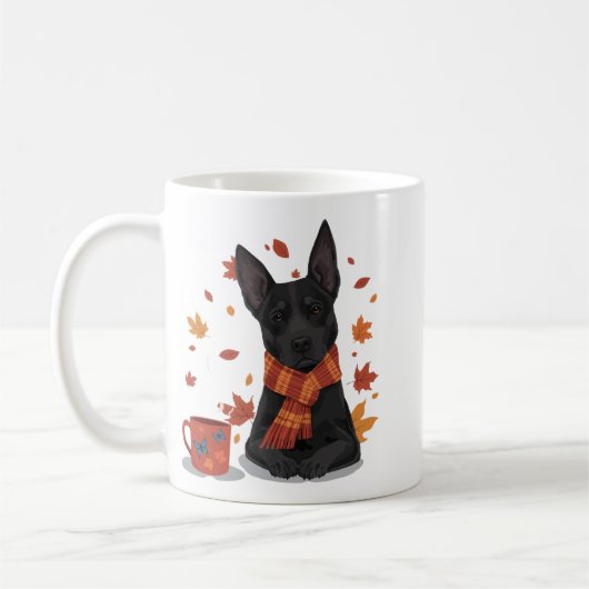 Mug Chien d'automne avec écharpe (Gauche)