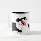 Mug Chien de berger border collie mignon heureux d (Devant gauche)