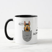 Mug Chien de berger dans son sac, drôle (Gauche)