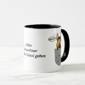 Mug Chien de berger dans son sac, drôle (Devant droit)