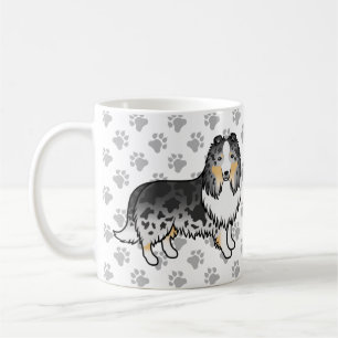 Mug Chien de berger des Shetland Blue Merle Dessin ani