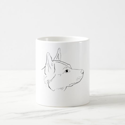 Mug Chien de bétail australien | Art ligne | Idée cad (Centre)