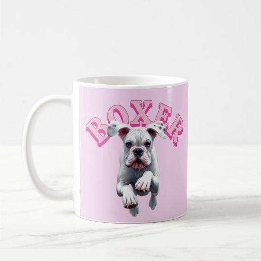 Mug Chien de boîte blanc jouant (Gauche)