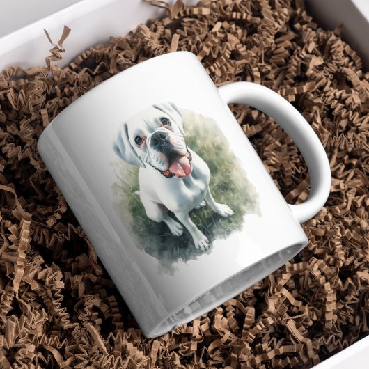 Mug Chien de boîte en aquarelle