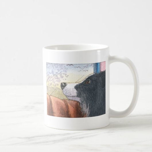 Mug Chien de border collie attendant dans la voiture (Droite)