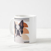 Mug Chien de Boston Terrier - Orange Géométrique (Devant gauche)