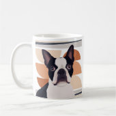 Mug Chien de Boston Terrier - Orange Géométrique (Gauche)