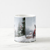 Mug Chien de Boston Terrier pendant Noël de neige (Centre)