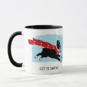 Mug Chien de Boston Terrier portant l'Écharpe rouge |  (Gauche)