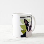 Mug Chien de Boston Terrier - Vert géométrique (Devant droit)