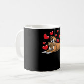 Mug Chien de boxe avec animal en peluche et coeurs (Devant gauche)