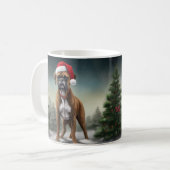 Mug Chien de boxe en Noël de neige (Devant gauche)