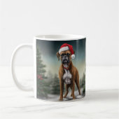 Mug Chien de boxe en Noël de neige (Gauche)