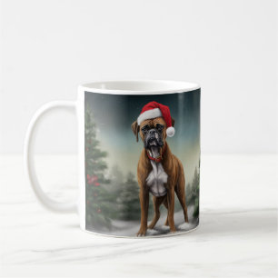 Mug Chien de boxe en Noël de neige