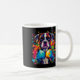 Mug Chien De Boxer Avec Gants De Boxe Couleur Splash