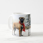 Mug Chien de Bullmastiff à Noël de neige (Devant gauche)