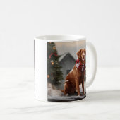 Mug Chien de canard de la Nouvelle-Écosse en Noël de n (Devant droit)