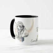 Mug Chien de caniche à bouquet de rose blanche (Devant gauche)