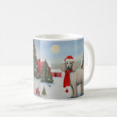 Mug Chien de caniche à Noël de neige (Devant droit)