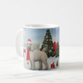 Mug Chien de caniche à Noël de neige (Devant gauche)