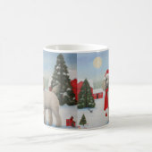 Mug Chien de caniche à Noël de neige (Centre)