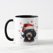 Mug Chien de caniche de Noël Personnalisé (Gauche)