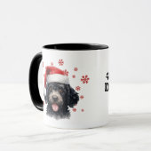 Mug Chien de caniche de Noël Personnalisé (Devant gauche)