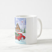Mug Chien de caniche en livraison de Noël Camion Neige (Devant droit)