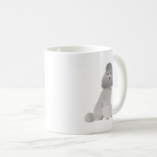 Mug Chien de caniche gris (Devant droit)