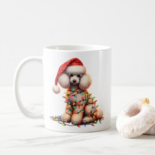 Mug Chien de caniche Noël (Avec donut)