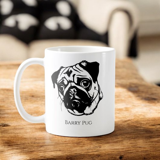 Mug chien de carlin personnalisé tendance élégant pers