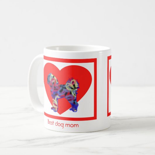 Mug Chien de Cavapoo Red Valentine's Day Heart (Devant gauche)