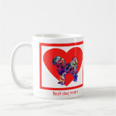 Mug Chien de Cavapoo Red Valentine's Day Heart (Gauche)