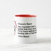 Mug Chien de chat personnalisable message joyeux (Centre)
