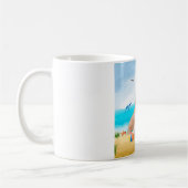 Mug Chien de chien afghan sur la plage (Gauche)